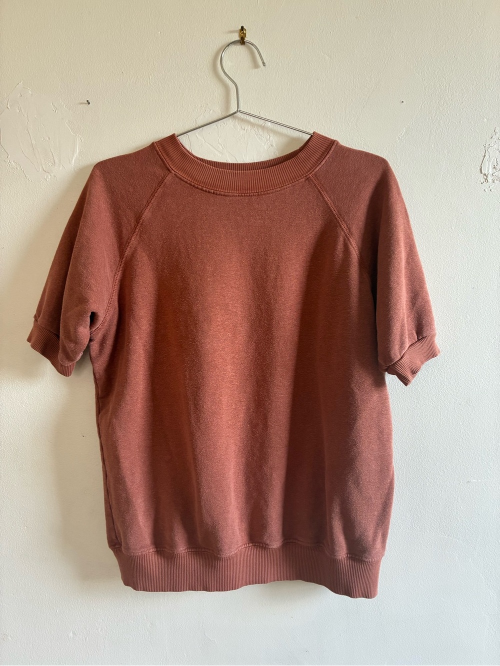 Jungmaven Short-Sleeve Crewneck Sweater in Rust